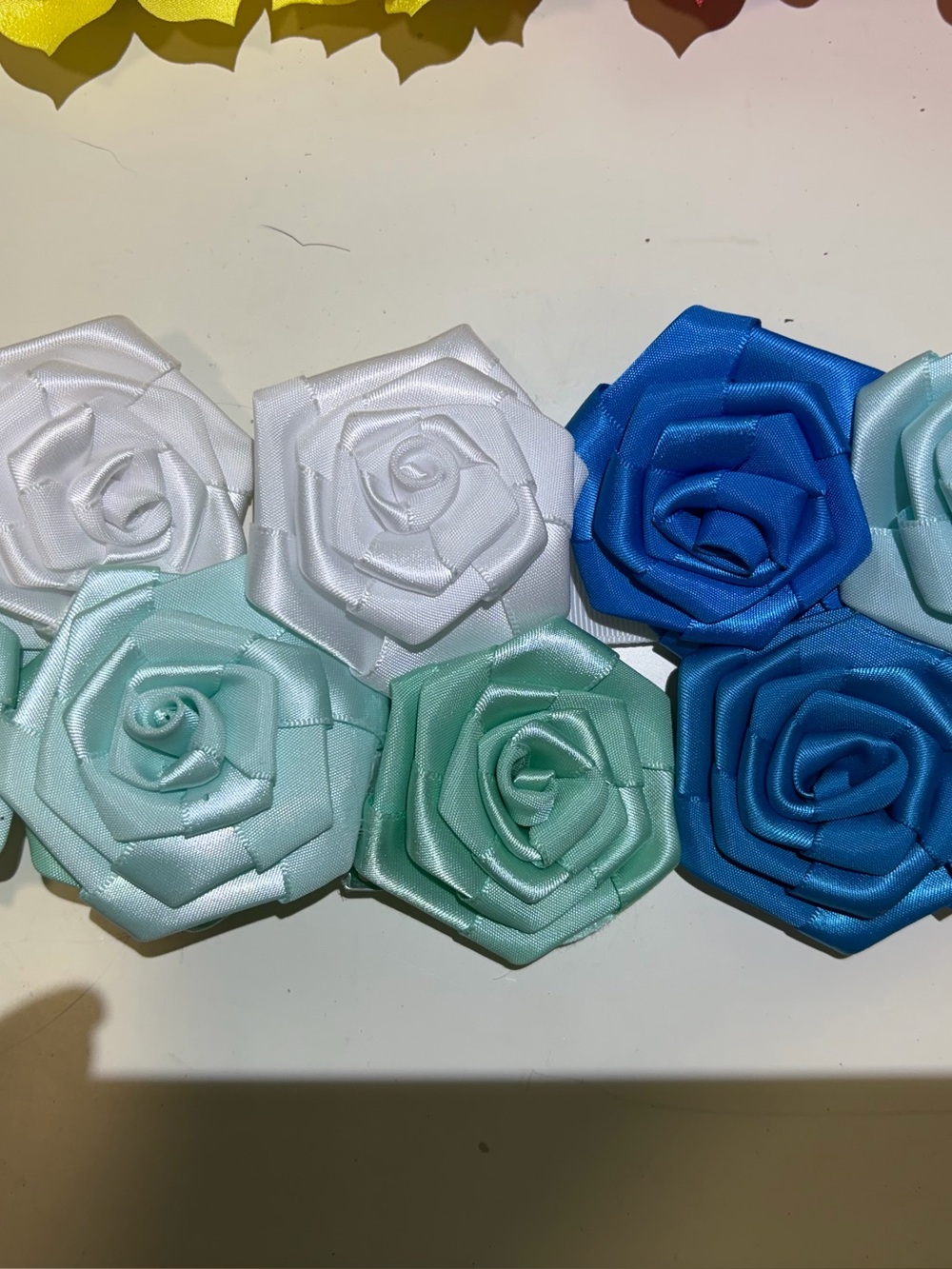 Set of 15 Multicolor Floral Hair Or Shoe Clips or Clip On Spaghetti Straps. OS - Picture 4 of 13